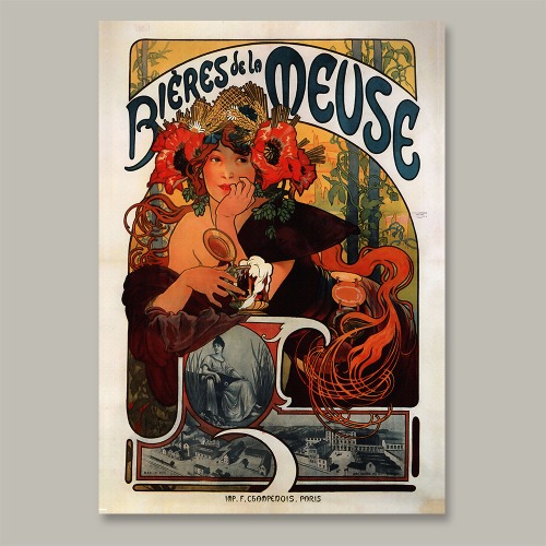 Bières de la Meuse 알폰스무하 명화액자 인테리어액자